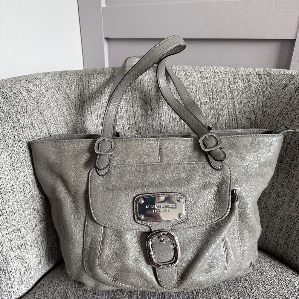Gray Michael Kors Large Purse